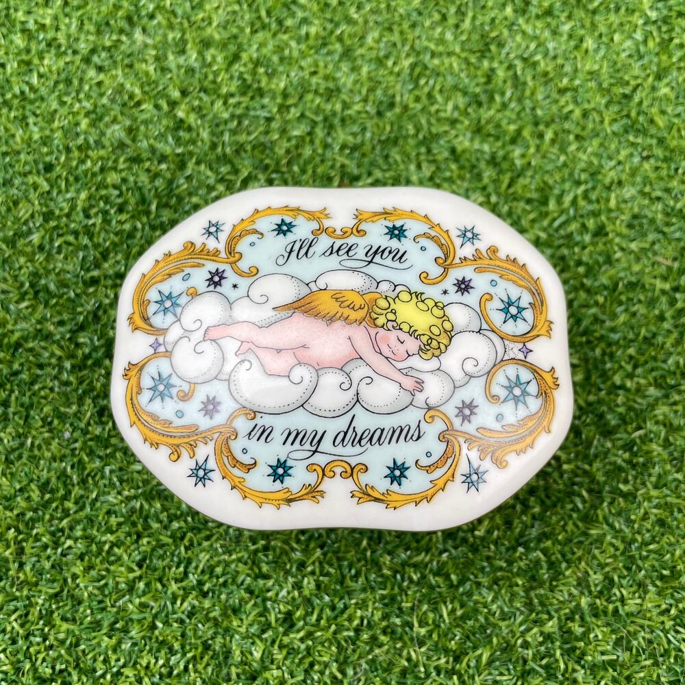 1983 Franklin Porcelain Songs of Love I'll See You in My Dreams Music Box